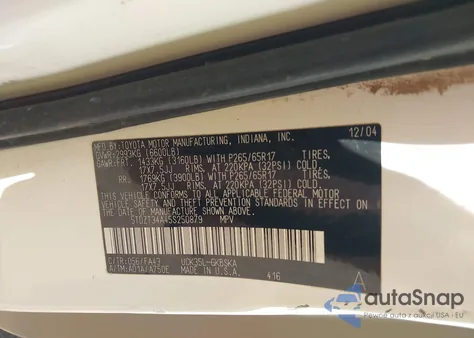 2005 Toyota Sequoia Sr5 V8 из США, поврежденный, VIN 5TDZT34A45S250879